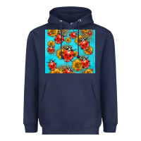 Navy Western Sunflowers Ladybug Heavyweight Hoodie - LillyAllenDesigns