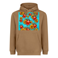 Toasted Coconut Western Sunflowers Ladybug Heavyweight Hoodie - LillyAllenDesigns