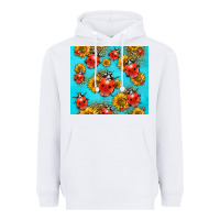 White Western Sunflowers Ladybug Heavyweight Hoodie - LillyAllenDesigns
