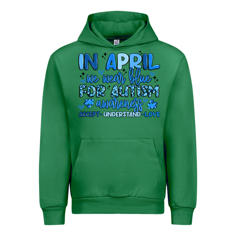 In April We Wear Blue For Autism Awareness Urban Hoodie by Artiststas | Teevron