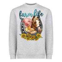 Chicken Pig Horse Farm Life Heavyweight Sweatshirt | Teevron