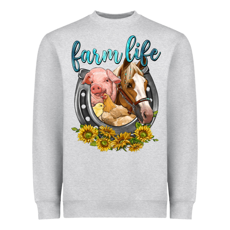 Chicken Pig Horse Farm Life Heavyweight Sweatshirt by texasbilliewilder | Teevron