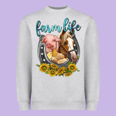 Heavyweight Sweatshirt chicken pig horse farm life