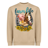 Mushroom chicken pig horse farm life Heavyweight Sweatshirt - texasbilliewilder