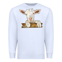 White baby cashmere goat Premium Sweatshirt - LillyAllenDesigns