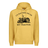 Antique Gold I D Rather Be On My Tractor Premium Hoodie - Bettercallsaul