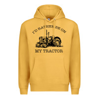 Mustard I D Rather Be On My Tractor Premium Hoodie - Bettercallsaul