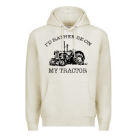 Oatmeal Heather I D Rather Be On My Tractor Premium Hoodie - Bettercallsaul