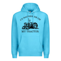 Ocean Blue I D Rather Be On My Tractor Premium Hoodie - Bettercallsaul