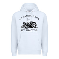 White I D Rather Be On My Tractor Premium Hoodie - Bettercallsaul