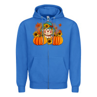 True Royal fall scarecrow with pumpkins Zipper Hoodie - Artiststas