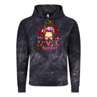Cloud Black one loved teacher messy bun Vintage Hoodie - RanaPortraitStore