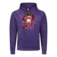 Cloud Purple one loved teacher messy bun Vintage Hoodie - RanaPortraitStore