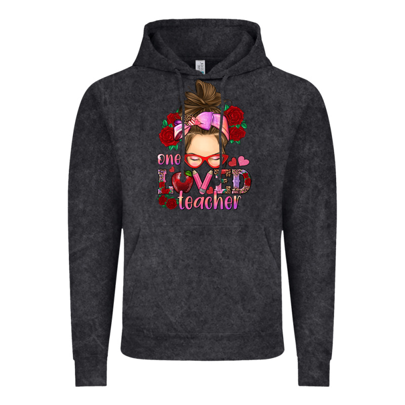 One Loved Teacher Messy Bun Vintage Hoodie by RanaPortraitStore | Teevron