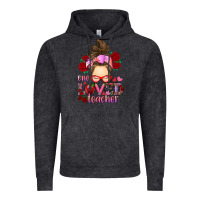 Vintage Black one loved teacher messy bun Vintage Hoodie - RanaPortraitStore
