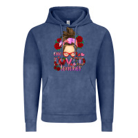 Vintage Denim one loved teacher messy bun Vintage Hoodie - RanaPortraitStore