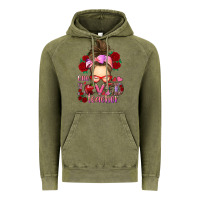 Vintage Olive one loved teacher messy bun Vintage Hoodie - RanaPortraitStore