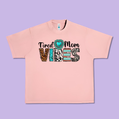 Tired Mom Vibes Urban Heavy Tee Designed By Texasbilliewilder