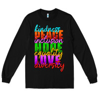 Black kindness peace inclusion hope equality love diversity Long Sleeve Tee - HRA Design Shop