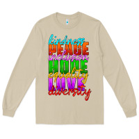 Mushroom kindness peace inclusion hope equality love diversity Long Sleeve Tee - HRA Design Shop