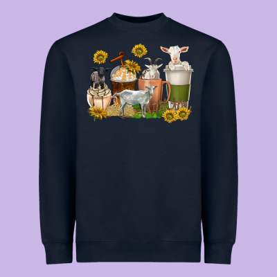 Heavyweight Sweatshirt coffee cups goats