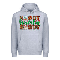 Heather Grey howdy howdy howdy Premium Hoodie - AdoDesignShop
