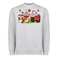 Heather Grey coffee cups lady bug with daisies Heavyweight Sweatshirt - texasbilliewilder