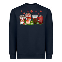 Navy coffee cups lady bug with daisies Heavyweight Sweatshirt - texasbilliewilder
