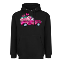 Black valentine's day pink truck Heavyweight Hoodie - BarkalooDesign