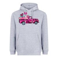 Valentine's Day Pink Truck Heavyweight Hoodie | Teevron