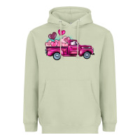 Matcha valentine's day pink truck Heavyweight Hoodie - BarkalooDesign