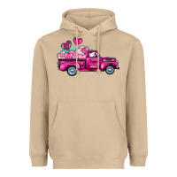 Mushroom valentine's day pink truck Heavyweight Hoodie - BarkalooDesign