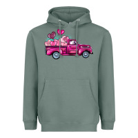 Sage valentine's day pink truck Heavyweight Hoodie - BarkalooDesign