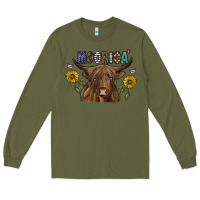 Army Green Moorica Long Sleeve Tee - CowhideDigitalArt