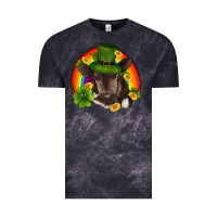 Cloud Black st patricks day baby cow shamrock rainbow gold Vintage Tee - RanaPortraitStore