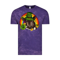 Cloud Purple st patricks day baby cow shamrock rainbow gold Vintage Tee - RanaPortraitStore