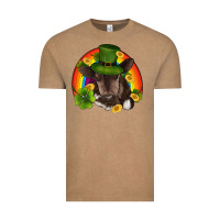 Vintage Coffee st patricks day baby cow shamrock rainbow gold Vintage Tee - RanaPortraitStore