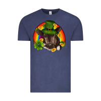 Vintage Denim st patricks day baby cow shamrock rainbow gold Vintage Tee - RanaPortraitStore