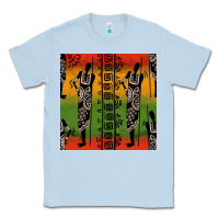 Dusty Blue african silhouette seamless pattern Classic Tee - BundleAndBundleShop