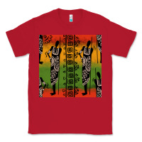 Red african silhouette seamless pattern Classic Tee - BundleAndBundleShop