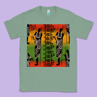 African Silhouette Seamless Pattern Classic Tee Designed By Bundleandbundleshop