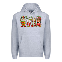 Heather Grey elf coffee cups Premium Hoodie - MaliasSmallBusiness