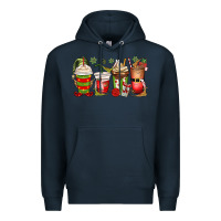 Navy elf coffee cups Premium Hoodie - MaliasSmallBusiness