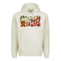 Oatmeal Heather elf coffee cups Premium Hoodie - MaliasSmallBusiness