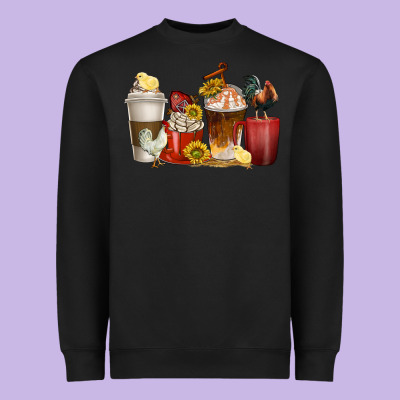 Heavyweight Sweatshirt coffee cups rooster