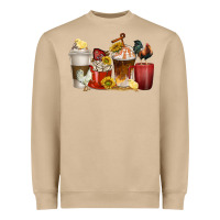 Mushroom coffee cups rooster Heavyweight Sweatshirt - texasbilliewilder