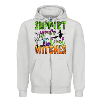 Dove Grey support your local witches Zipper Hoodie - BundleAndBundleShop