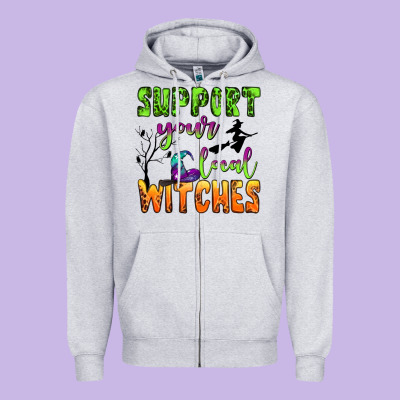 Support Your Local Witches Zipper Hoodie Designed By Bundleandbundleshop