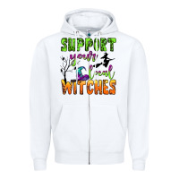 White support your local witches Zipper Hoodie - BundleAndBundleShop