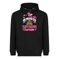 Black As A Leo Girl I Was Born With My Heart On My Sleeve And A Mouth Heavyweight Hoodie - Jasminsmagicworld